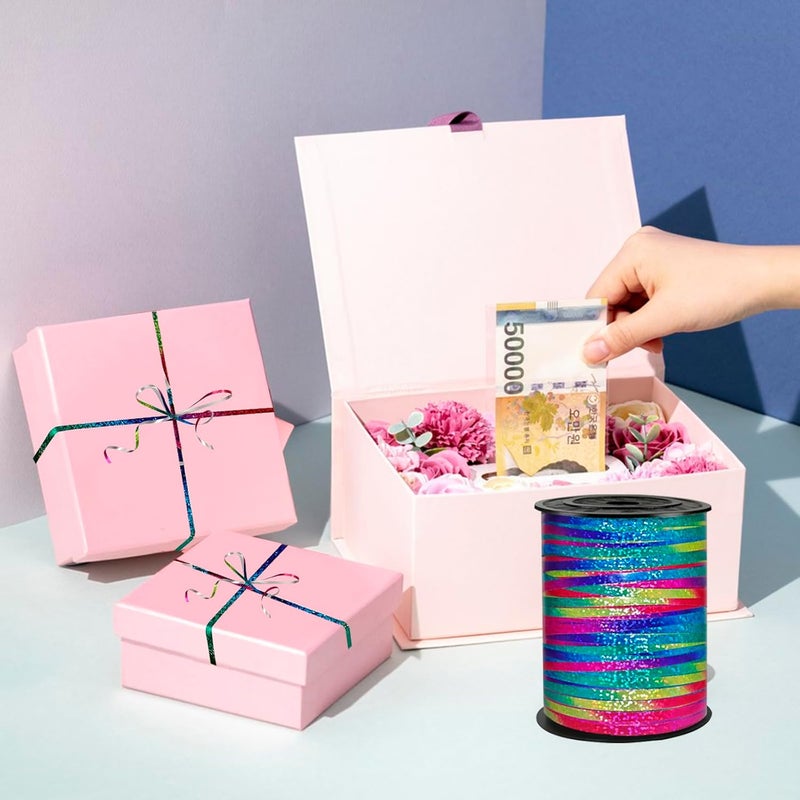 WFAUIBR 500 Yards Rainbow Color Ribbon - 5mm Width Curling Crimped Shiny Ribbon for Balloon String, Parties, Crafts, Gift Wrapping & Decoration - Image 5